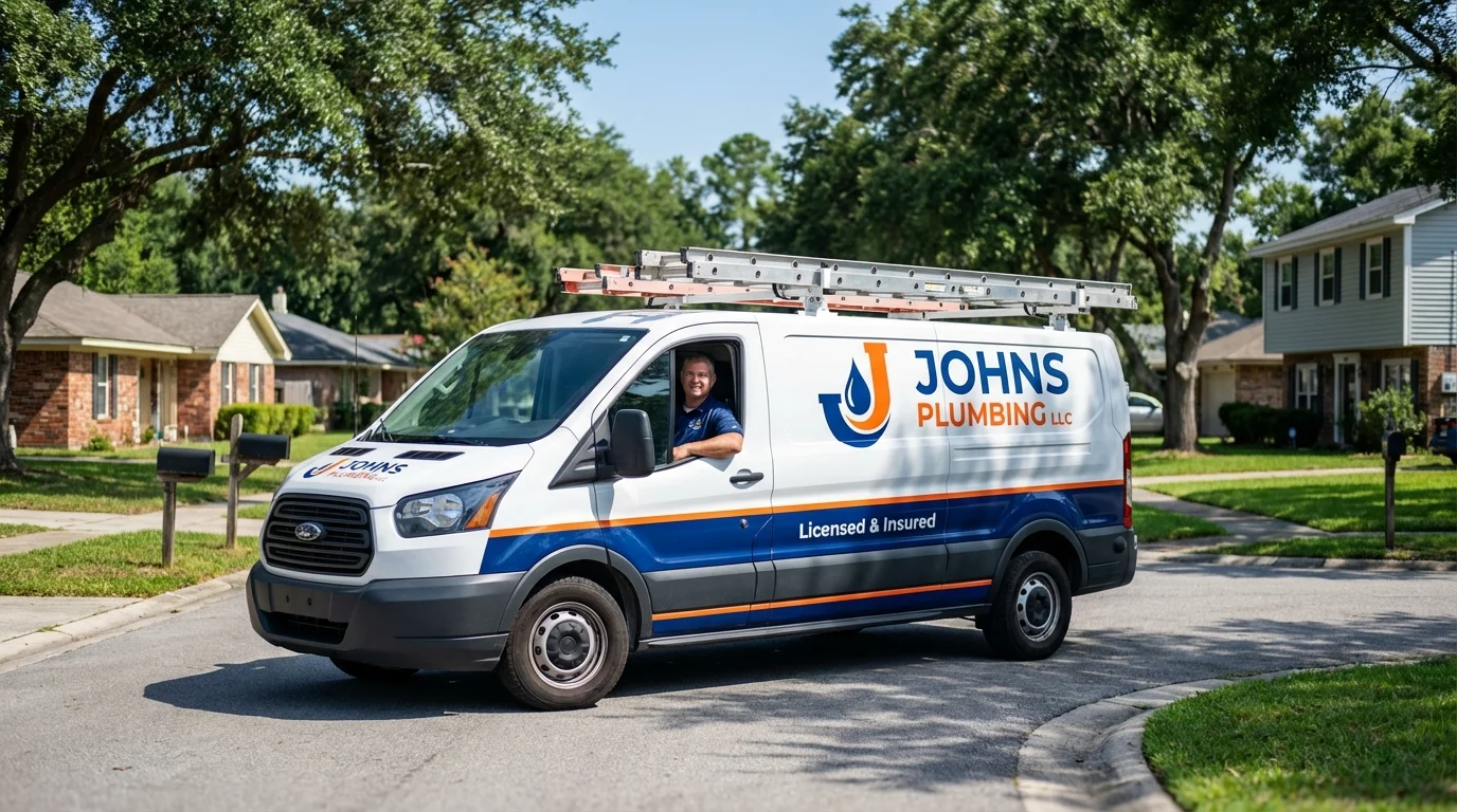 Johns Plumbing LLC service van in Summersville, WV