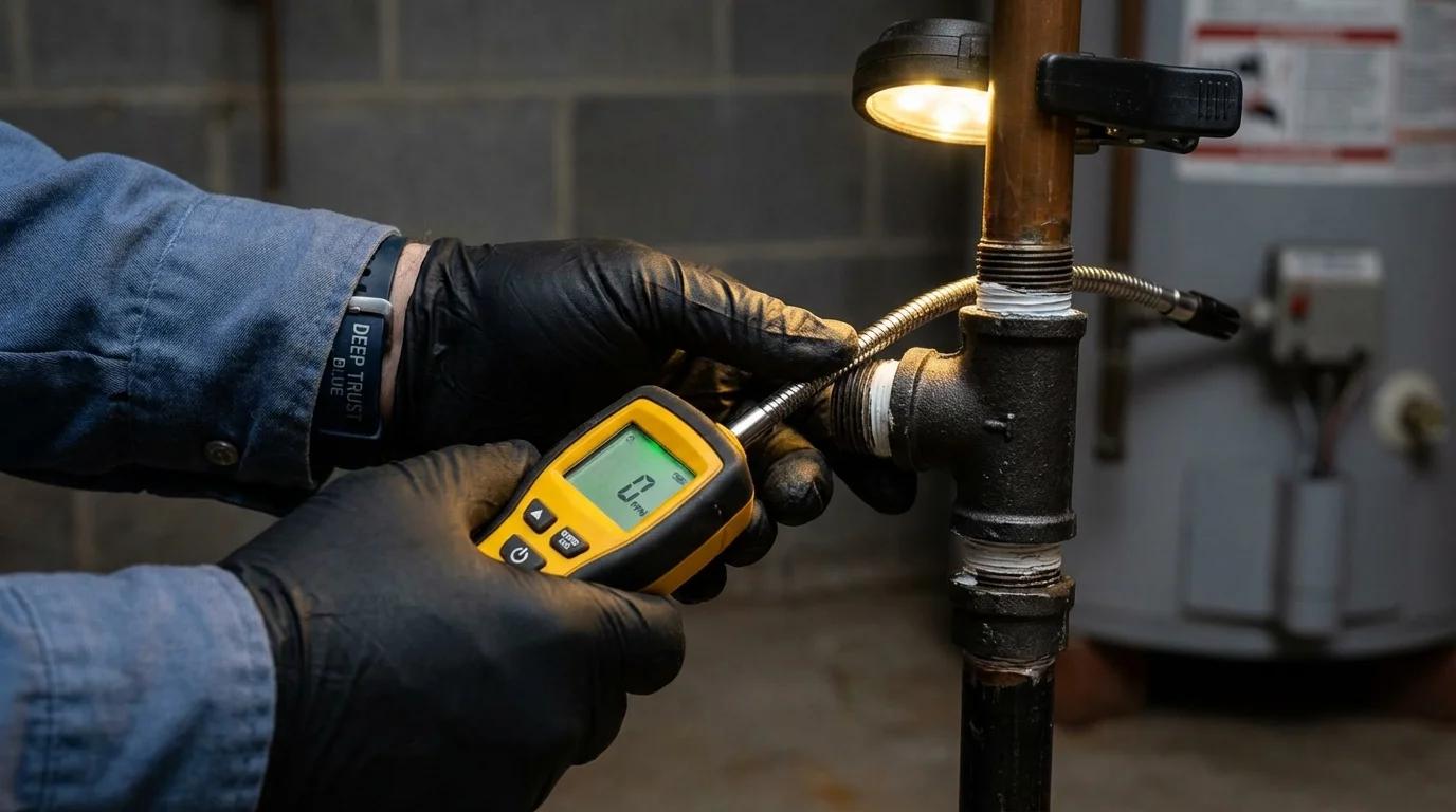 Gas leak detection with electronic sniffer by Johns Plumbing LLC in Summersville